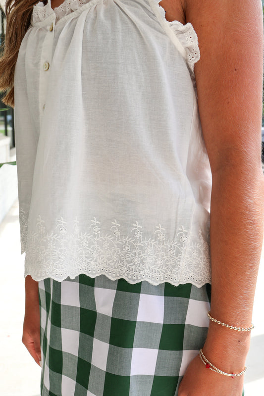 Ada White Eyelet Top