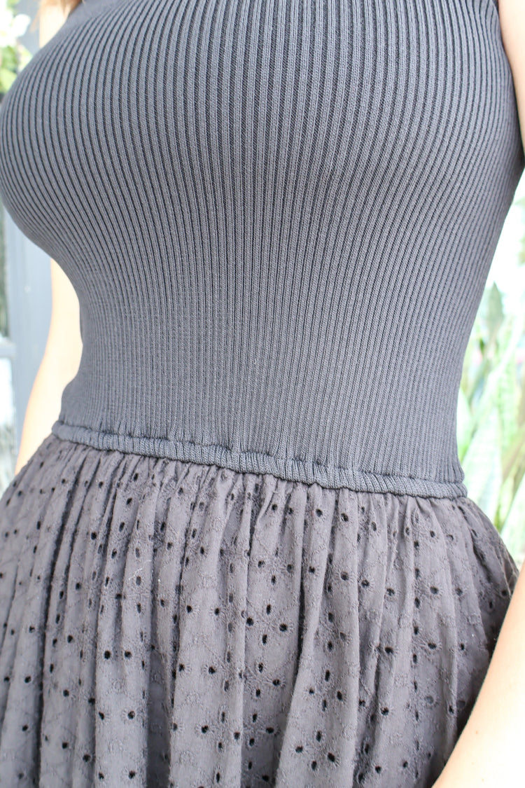Don't Blink Mixed Media Maxi Dress