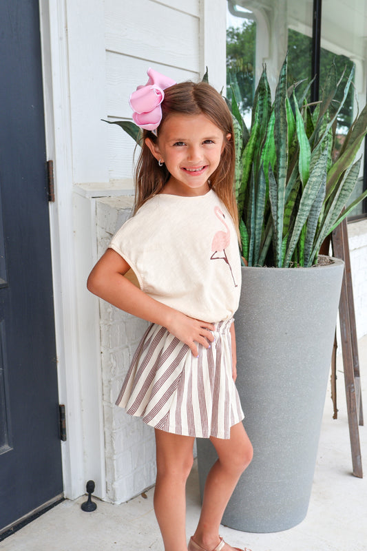 Brown Stripe Sasha Skort