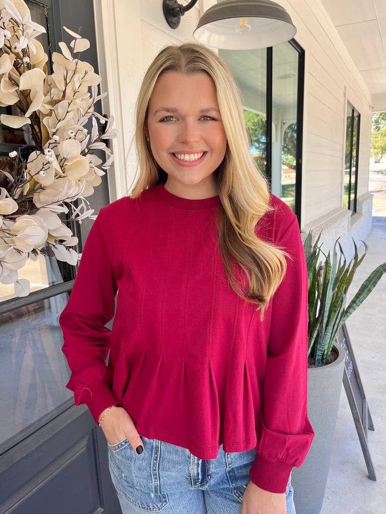 Dove Pleated Top