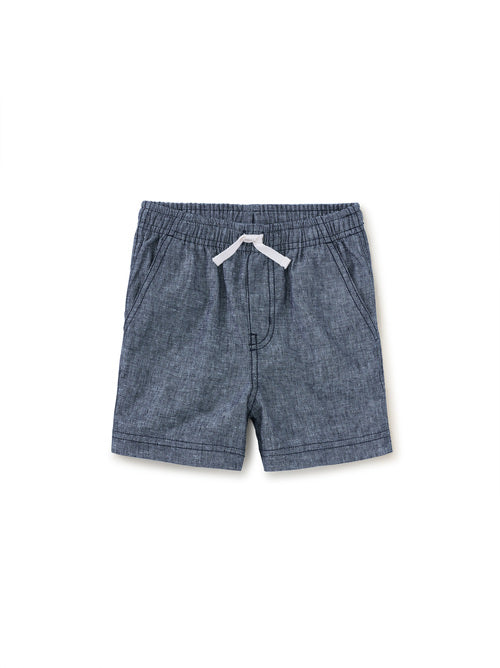 Indigo Chambray Sport Shorts