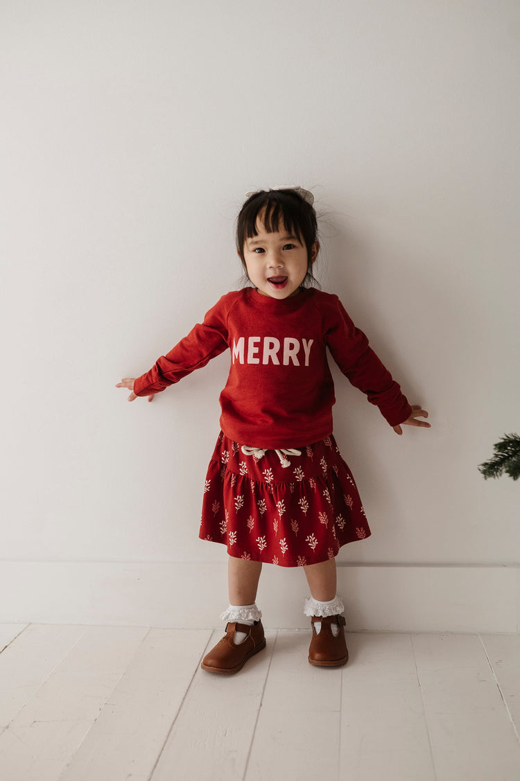 Merry in Berry Red Raglan Sweatshirt
