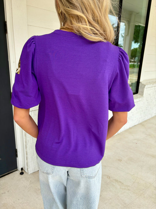 Purple/Gold Tina Football Top