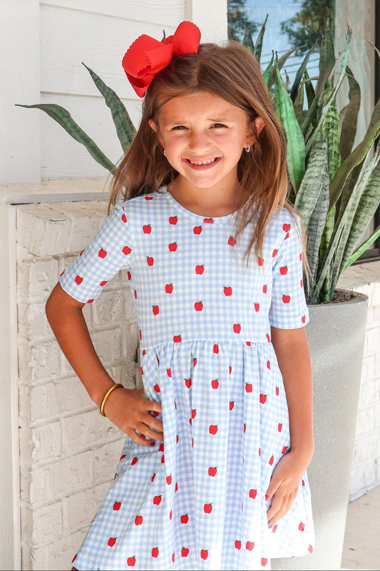 Apple Orchard Gingham S/S Twirl Dress