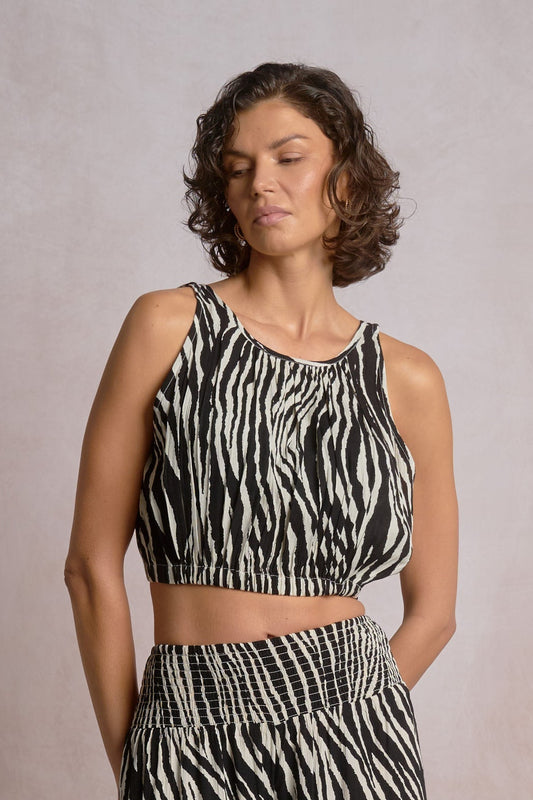 Summer Mirage Zebra Halter Top