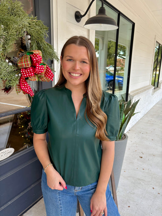 Kalia Rainforest Vegan Leather Top