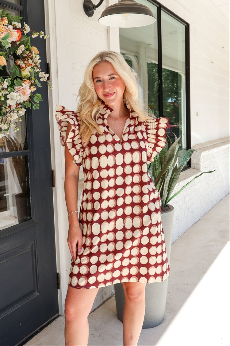 Playfully Yours Geometric Pattern Dress