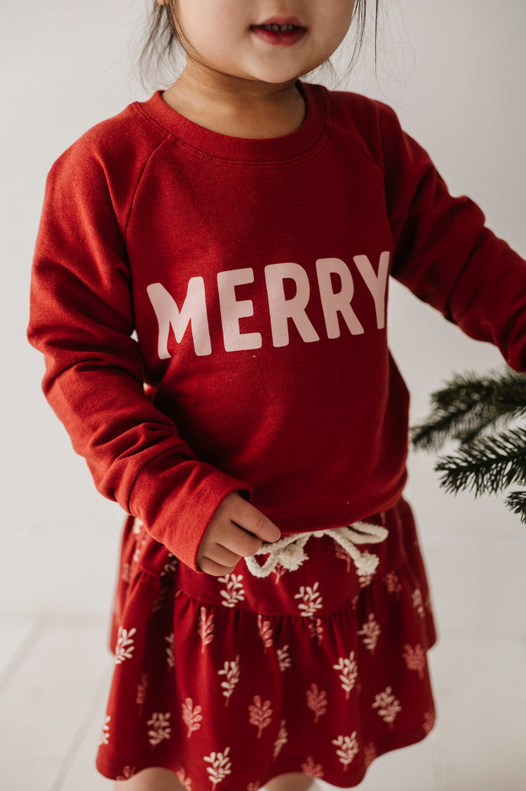 Merry in Berry Red Raglan Sweatshirt