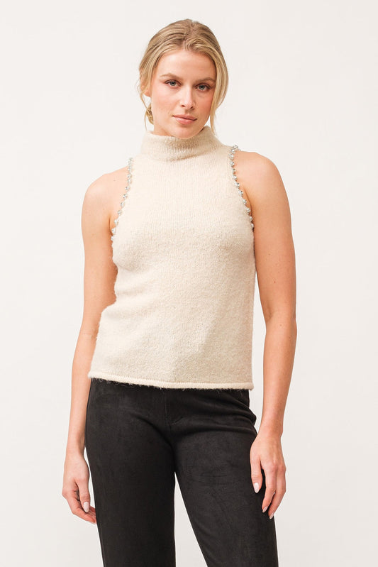 Antique White Alva Sleeveless Sweater