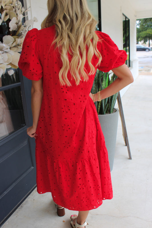 Villa Nova Eyelet Midi Dress