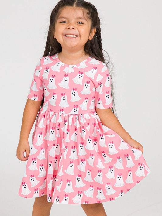 Ghostie Knit SS Twirl Dress