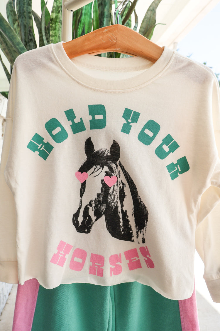 "Hold Your Horses" Oversized LS Tee