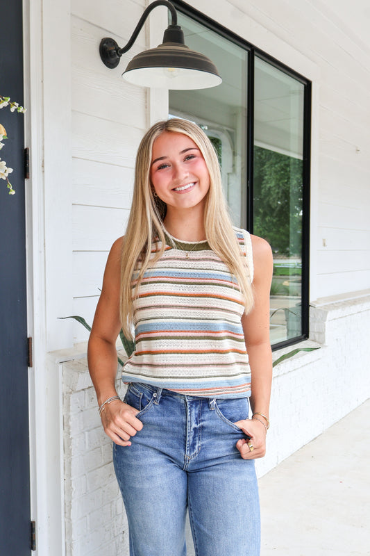 Blue Ridge Stripe Sweater Tank