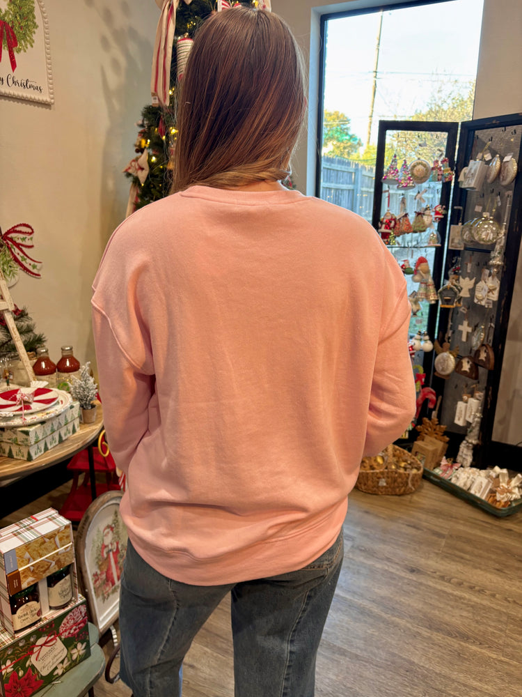 Whimsy Nutcracker Pink Crew Neck Sweatshirt