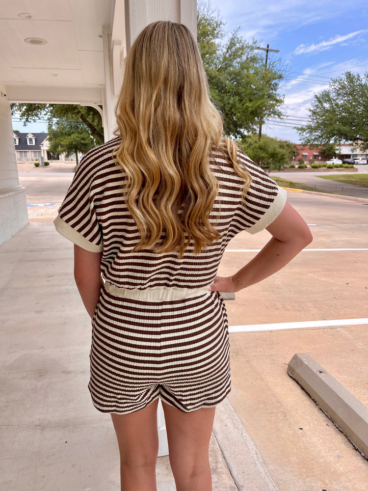 Girl On The Go Striped Romper