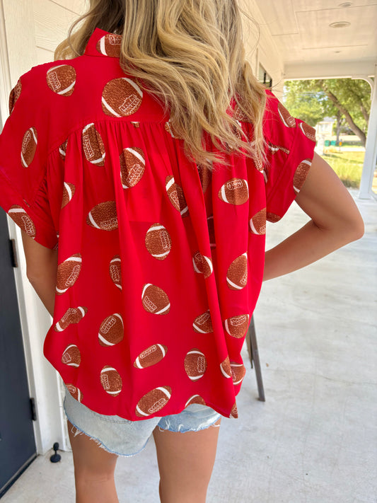 Go Red Emerson Placket Top
