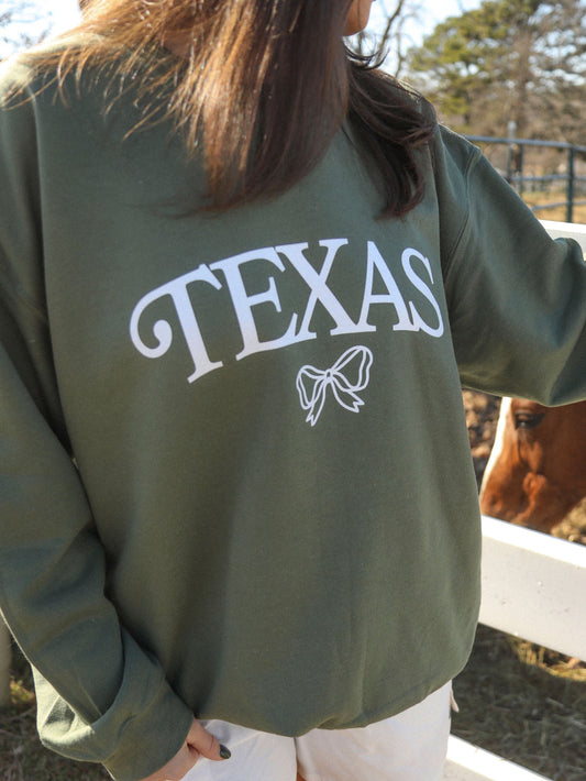 Texas Green Bow Sweatshirt