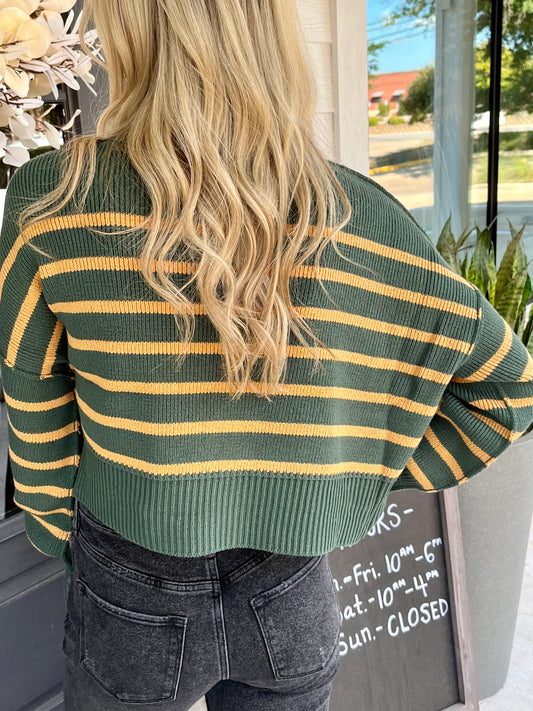 Stripe Easy Street Crop Sweater