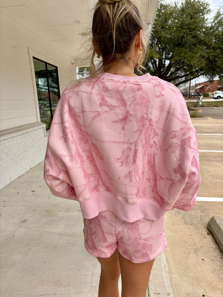 Cozy Darling Pink Camouflage Sweatshirt