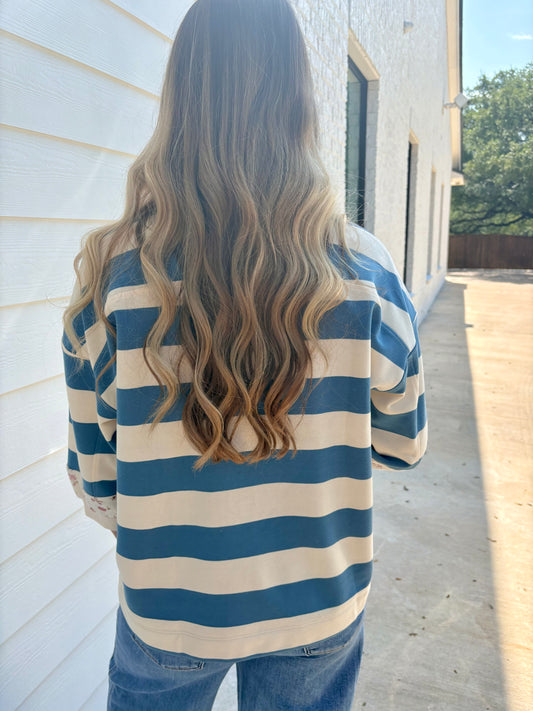 Ideal Day Striped Sweatshirt Top