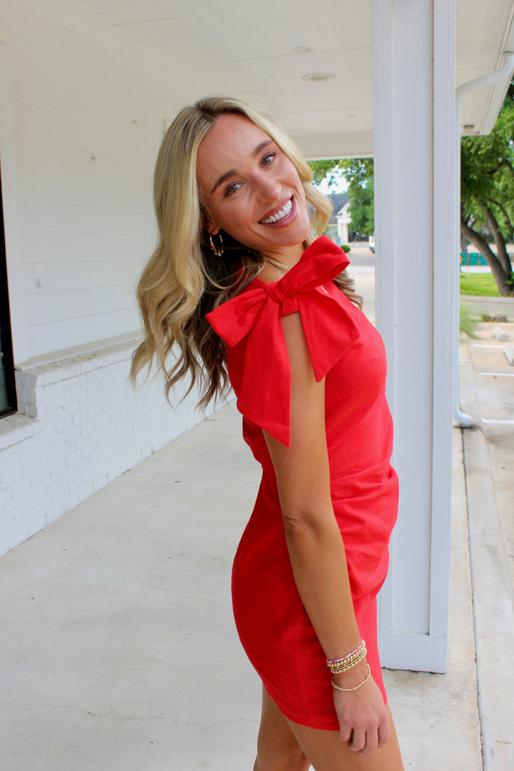 Kalia Asymmetrical Red Mini Dress