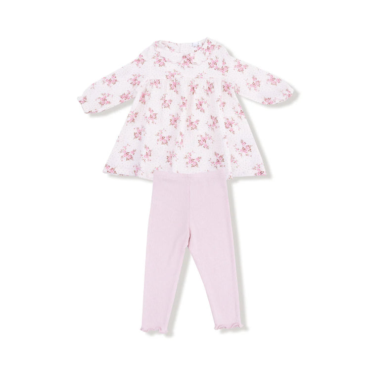 Bell Rosette Dot LS Dress & Legging