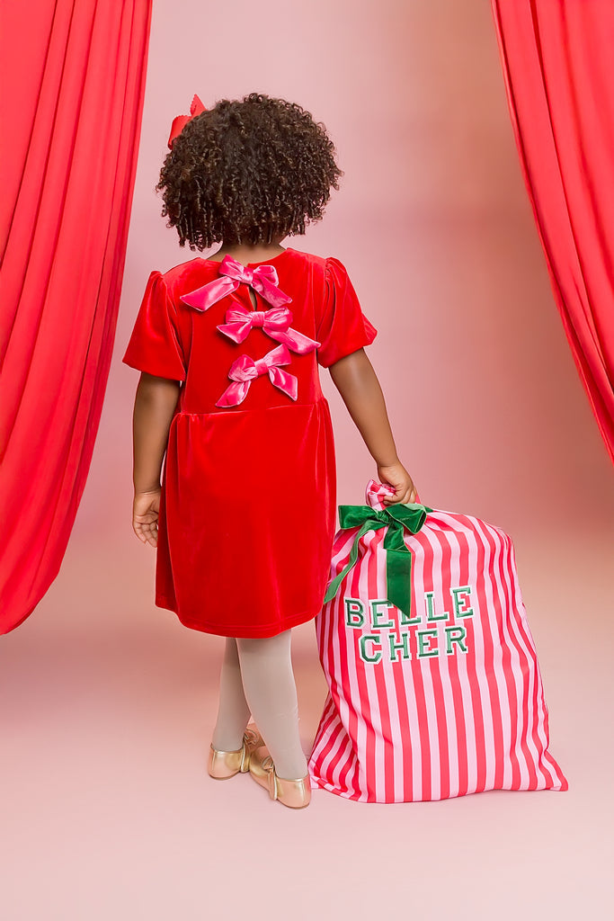 Red Velvet Bow Dress