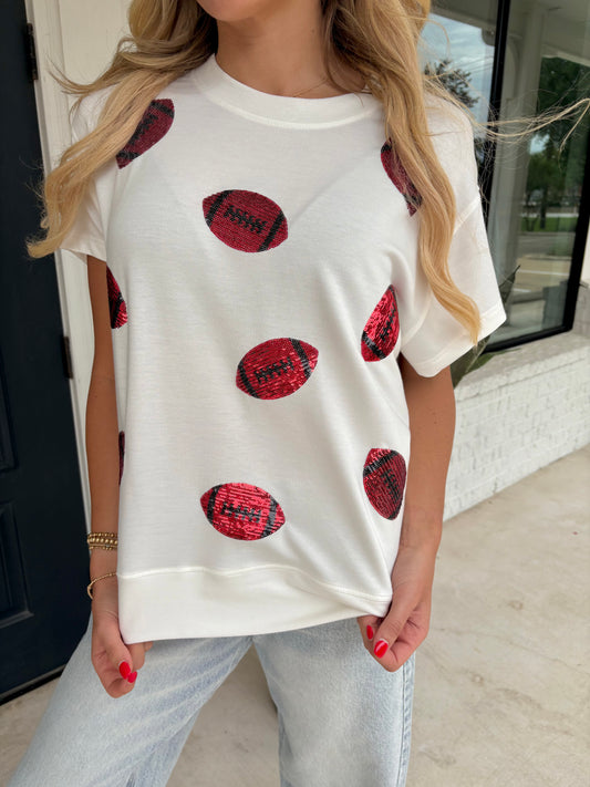 Red/Black Emily Football Top