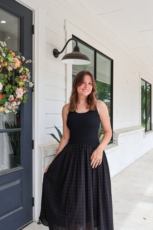 Don't Blink Mixed Media Maxi Dress