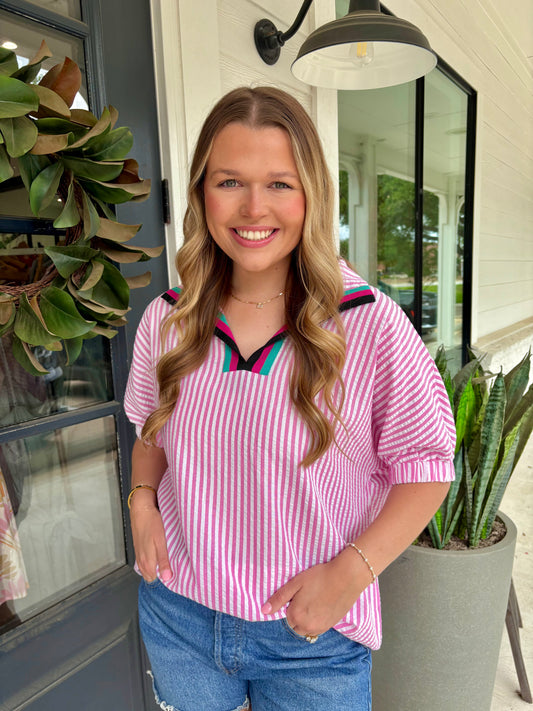 Patio Days Striped Top