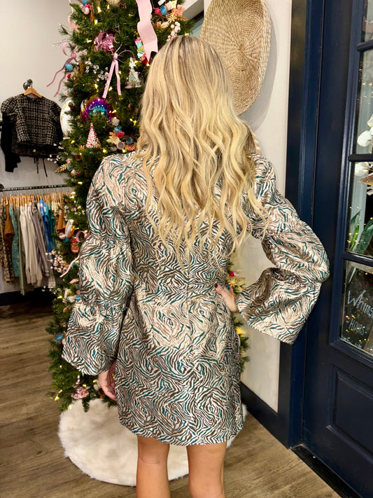 Zebra Jacquard Anika Mini Dress