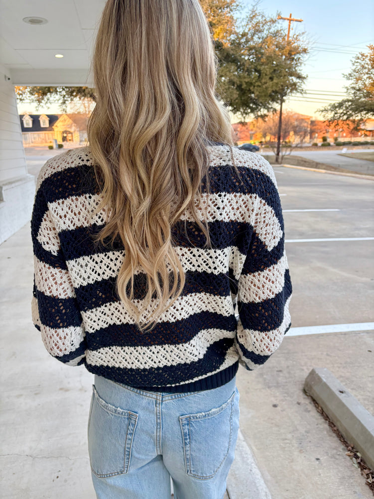Alani Navy & Cream Sweater