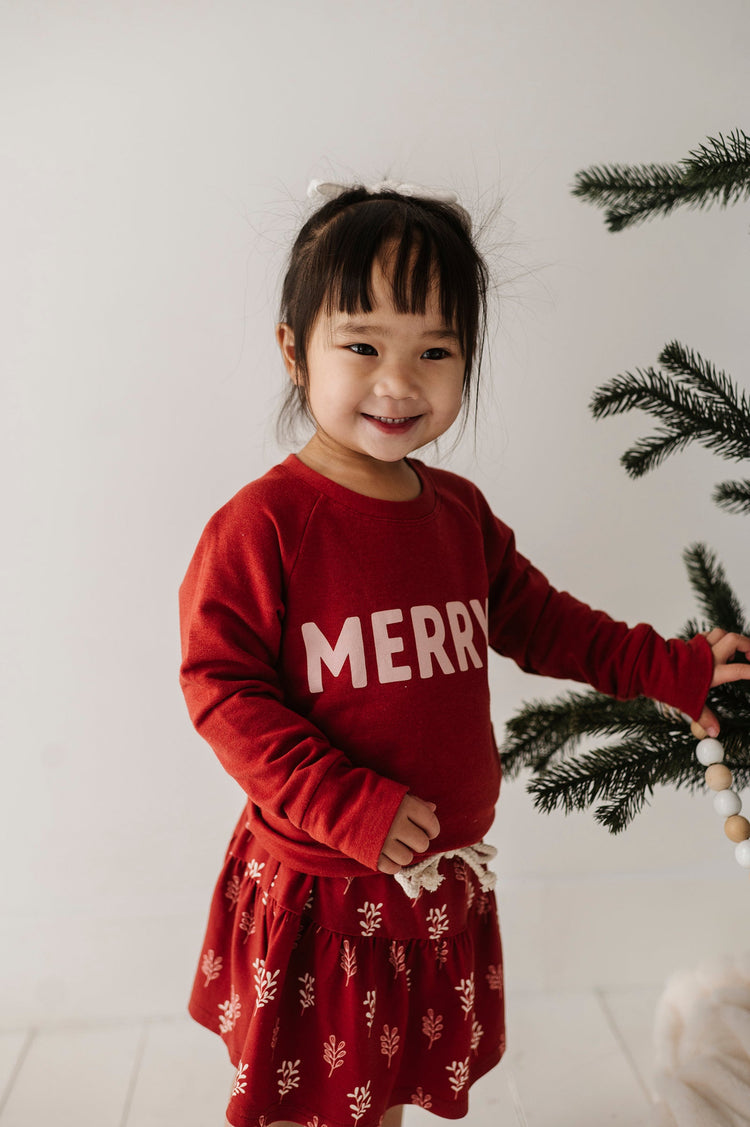 Merry in Berry Red Raglan Sweatshirt