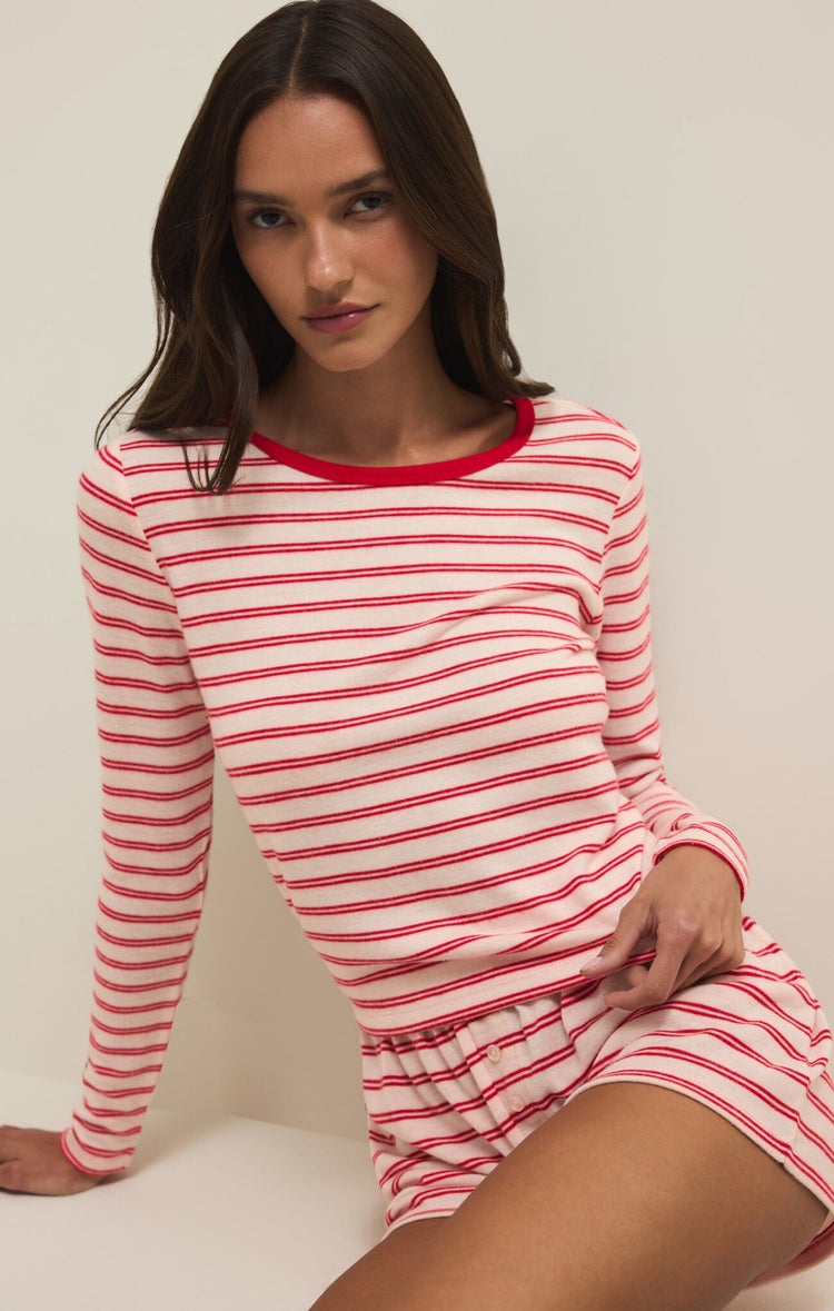 Night In Stripes LS Top