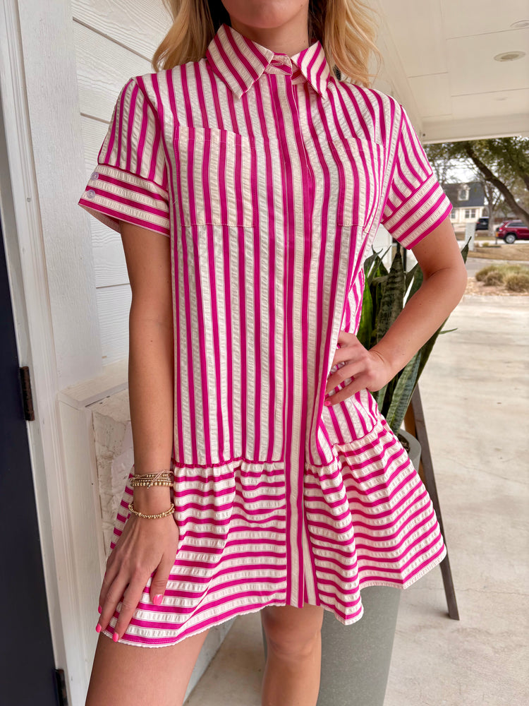 Taking Compliments Striped Dress