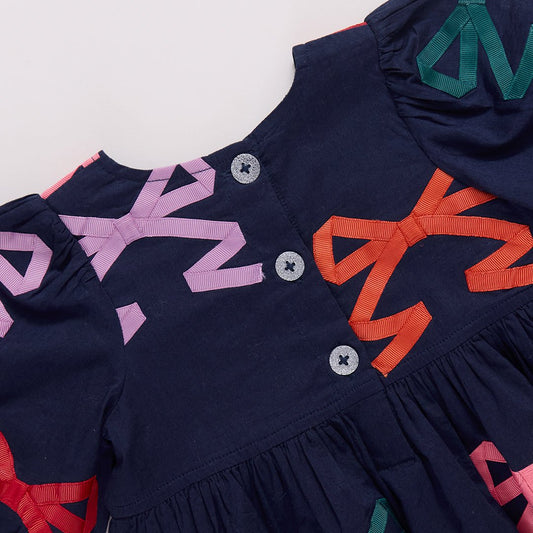 Multi Bow Applique Brooke Dress