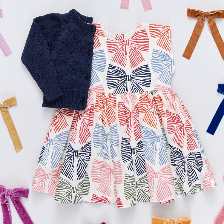 Multi Striped Bows Adaline Dress
