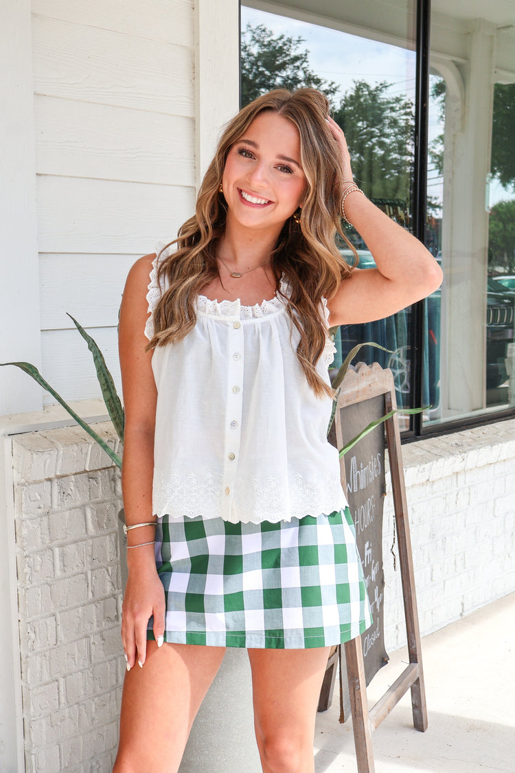 Billy Green Gingham Mini Skirt