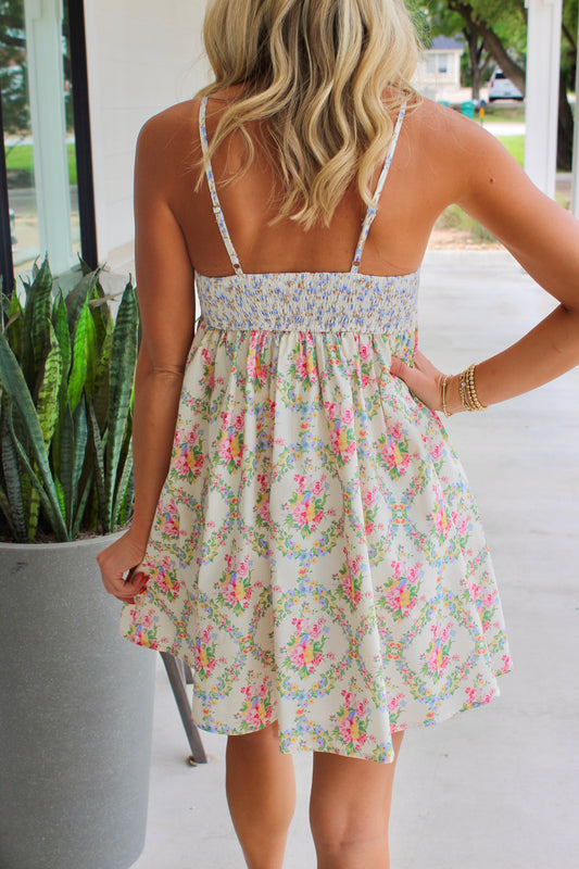 Give Me Flowers Floral Print Mini Dress