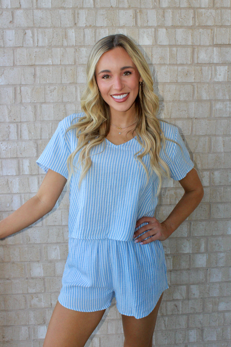 Blue Gauze Stripe Set