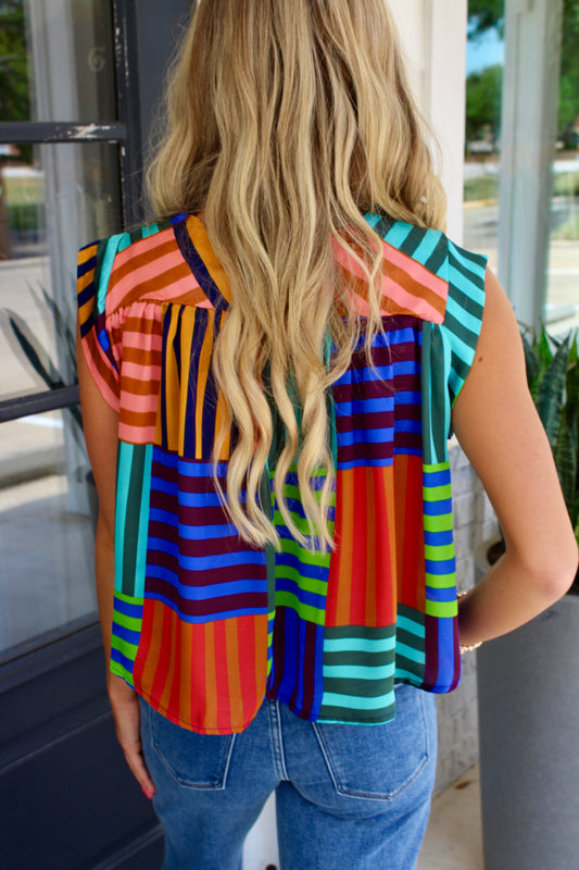 The Love Shack Shirred Short Sleeve Top