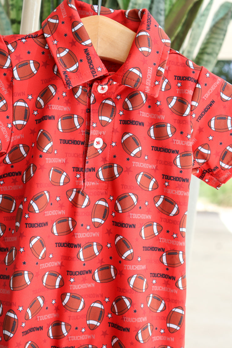Banks Performance Touchdown Print Polo Romper