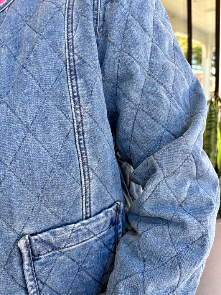 Kit Moon Star Denim Quilted Jacket