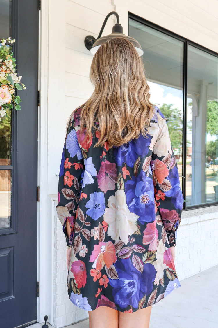 Night Blossom LS Dress