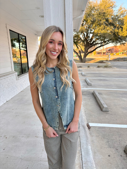 Darlin' Denim Vest Top