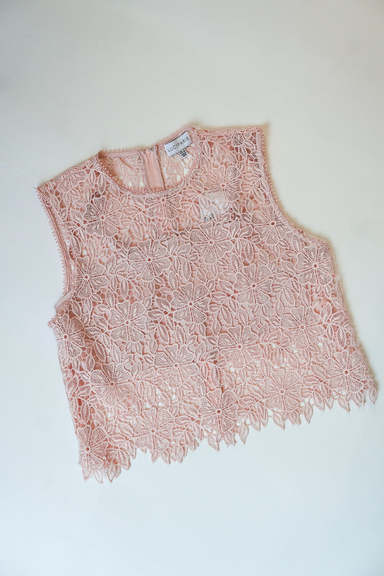 Zoey Lt. Pink Lace Top