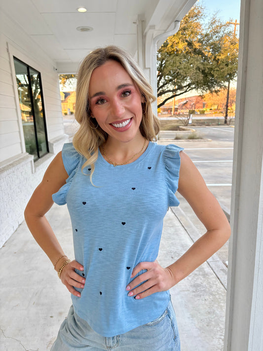 North Ruffle Sleeve Tank