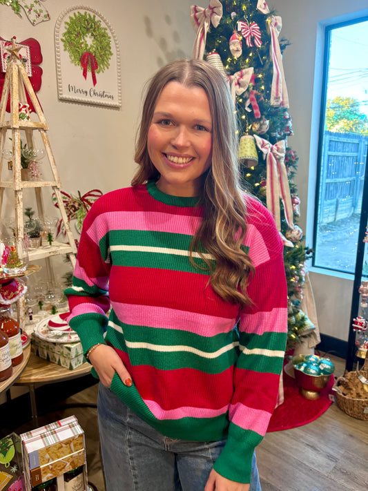 Holiday Striped Logan Sweater