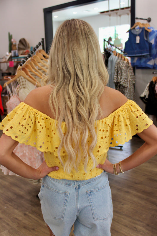 Rosario Daffodil Eyelet Top