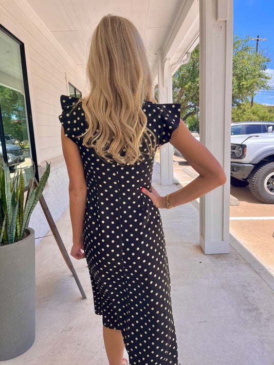 Rea Polka Dot Midi Dress